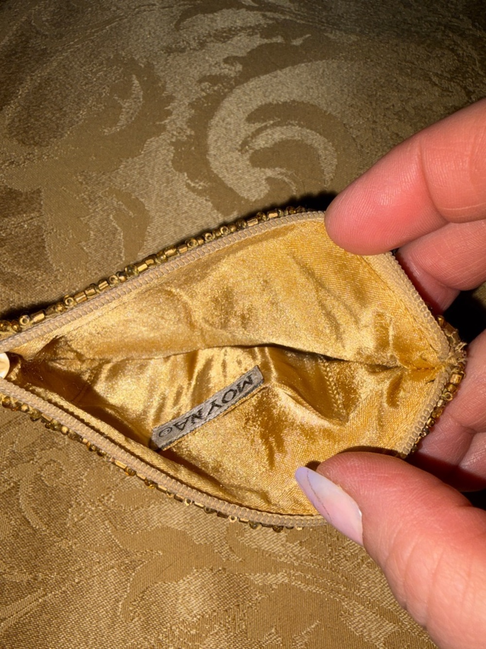 Moyna Brown Beaded 'BADASS' Wristlet - Picture 4 of 5